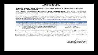 du llb 2020 /answer key/challenge/cutoff/seats