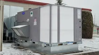 2021 12.5 ton Carrier WeatherMaker 50TCQD RTU Heat Pump - Full Defrost Cycle (BIG Steam Show)