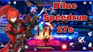 C3R1 Diluc Speedrun 27s vs Asimon || Genshin Impact