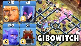 GIBOWITCH on Th13 | This is Crazy Attack Giant Bowler Witch and Log Launcher | Clash of Clans