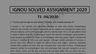 TS-4 Solved Assignment 2020