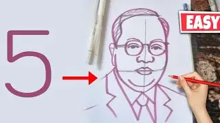 Easy Dr. Babasaheb Ambedkar Drawing | Republic day Drawing 26 January drawing