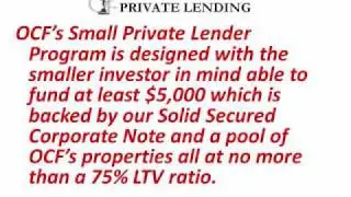 CAN I BE A SMALL PRIVATE LENDER?