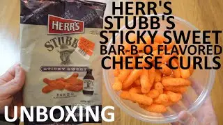 Unboxing Herr's Stubb's Sticky Sweet Bar-B-Q Flavored Cheese Curls