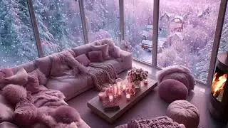 Winter Relaxation Music with Calm Piano Background and Snowfall Ambience