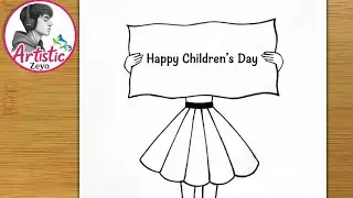 Children day drawing step by step | 14 November Drawing Easy | Childrens day drawing for kids 