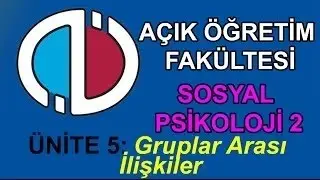 AÖF Dersleri: SOSYAL PSİKOLOJİ 2 - Ünite 5: Gruplar Arası İlişkiler