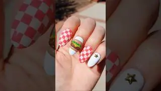 3D Cheeseburger Nails for National Cheeseburger Day #nails #3dnailart #naildesign #gelnails #shorts