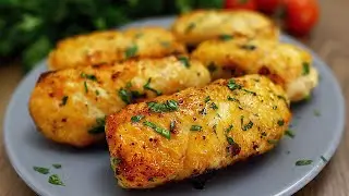 Wie man gefüllte Hähnchenbrust in einer Pfanne kocht. Schnell und lecker!
