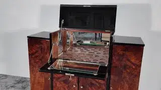 00137 - Art Deco Barschrank in Schwarzlack und Nussbaum