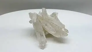 Rock Crystal (Quartz) Cluster with Calcite (papirspat habit)    2