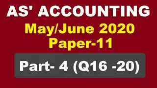 CAIE/ AS level  Accounting Solved Past paper  /9706/ May/June 2020 / Paper 11 / Part 4 /MCQs [16-20]