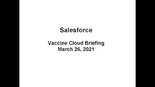 Analyst Cam: Salesforce Vaccine Cloud