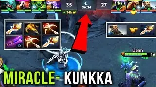 Miracle- EPIC Kunkka Double Rapier !Attacker Style - 30min Crazy Defense vs Megacreeps - Dota 2