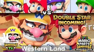Super Mario Party Jamboree TV Wario & Mario vs Waluigi & Luigi in Western Land