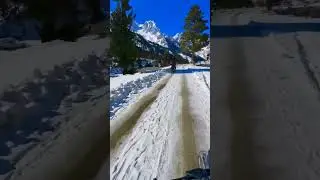 bike ride on snow road #snowfall #viralvideo #superhit #foryou #nagarvalley #shortsvideo #trending