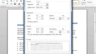 Decrease the Left Indent - Word 2010