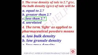 physical pharmacy mcqs #shorts #youtubeshorts