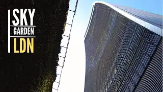 Sky Garden. London Sky Garden Walk. 4K Walk. HDR Video. London Rooftop Architecture Garden