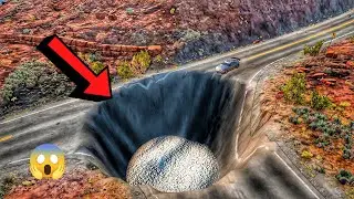 CARS VS GIANT PIT DEEP WATER - BeamNG Drive! #58 | #Compilations