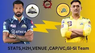 GT VS CHE  PREDICTION | GT VS CSK TEAM STATS H2H VENUE