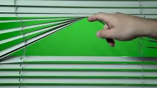 Hand open the jalousie green screen 4K footage