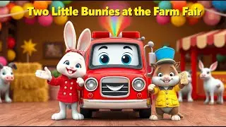 Two Little Bunnies Fire Truck at the Farm Fair 🎡 | Fun Adventure Nursery Rhyme for Kids | Fair Song
