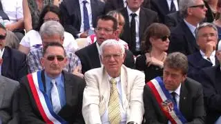 Arriv&eacute; du drapeau de la 13e DBLE au champ de Larzac