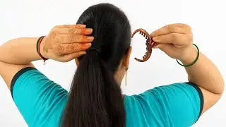 Elegant Clutcher Juda Bun Hairstyle || Stylish Juda  Hairstyle For Long Hair || Festival Hair Look