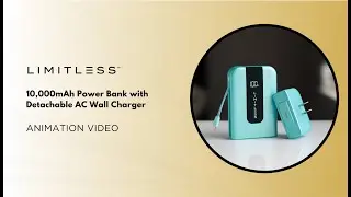 Limitless 10,000mAh Power Bank with Detachable AC Wall Charger - Animation