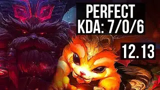 ORNN vs GNAR (TOP) | 7/0/6, 1.7M mastery, 800+ games, Godlike | NA Challenger | 12.13