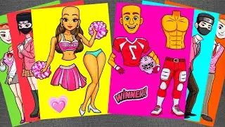 [paper diy] Brainrot Cheerleader 💖 TUNG TUNG TUNG SAHUR Pink Outfit | Sticker Book ASMR