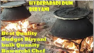hyderabadi chicken dum biryani making process... World famous biryani preparation in huge quantity