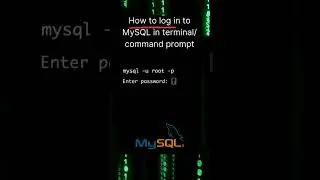 How to log in to MySQL in terminal/command prompt 