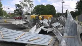 Lorries struggle against Tornado in Milan