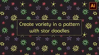 Create a pattern with a variety of star doodles using Adobe Illustrator