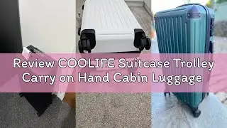 Review COOLIFE Suitcase Trolley Carry on Hand Cabin Luggage Hard Shell Suitcase Lightweight ABS Mate