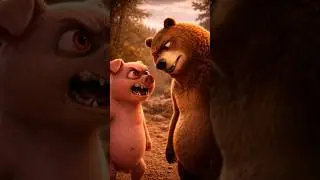 Hungry Pig vs Grizzly Bear 😳🔥