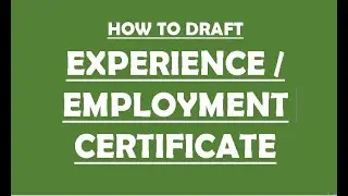 EXPERIENCE / EMPLOYMENT CERTIFICATE