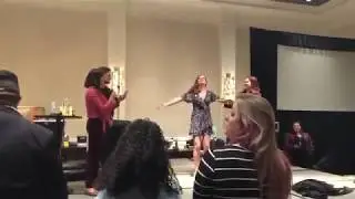 @LanaParrilla  surprised @Bexmader with a birthday cake  #OUATCHI 2018