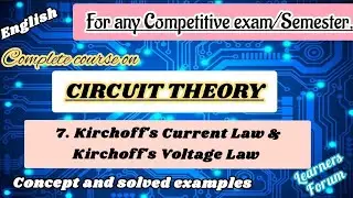 7. Kirchoff's Current Law & Kirchoff's Voltage Law | Circuit Theory | English