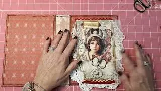 MAKING THE BINDING ON THE CEREAL BOX CHRISTMAS JOURNAL  #craftwithme #christmasjournal
