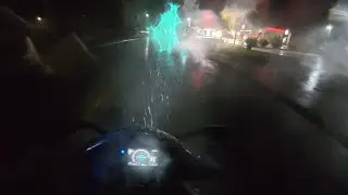 POV: Late night and stormy, come ride with me ⛈️ #asmr #motorcycle #rain #storm #rainsounds #moto 