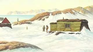 Oqaasut, Greenland | Winter Settlement with Figures and Huts | 2 Hours Arctic Art (4K)