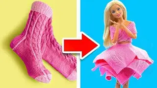 Easy Barbie Clothes DIY! Transform Old Socks into Cute Outfits 👗✨