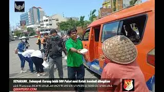 500 Box Nasi Kotak Dibagikan Wartawan  JJI , WPS & CTI Pers Di Bundaran Bubakan Kota Semarang.