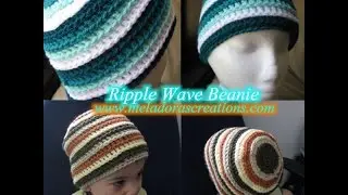 Ripple Wave Crochet Beanie - Textured Crochet Beanie that uses The 3rd Loop Technique