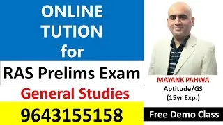 Online GS Tution for RAS Prelims|Online Tution General Studies RAS Prelims|Online GS Tution for RAS