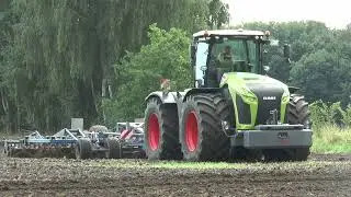 Claas Xerion 4000 with K&ouml;ckerling Vector 8m cultivator in Germany