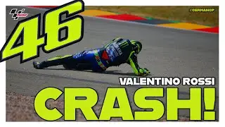 Valentino Rossi crashes during Q1 | MotoGP&trade;#GermanGP 2019